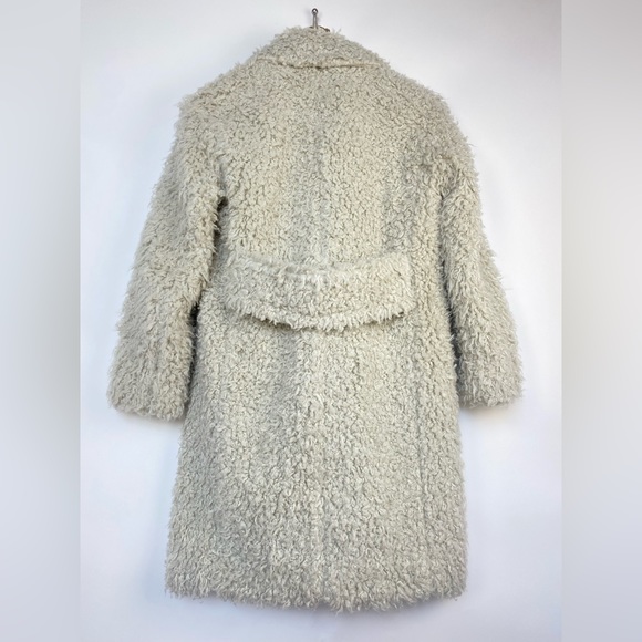 Vince Shaggy Long Coat Faux Shearling Sherpa Medium - Picture 7 of 15